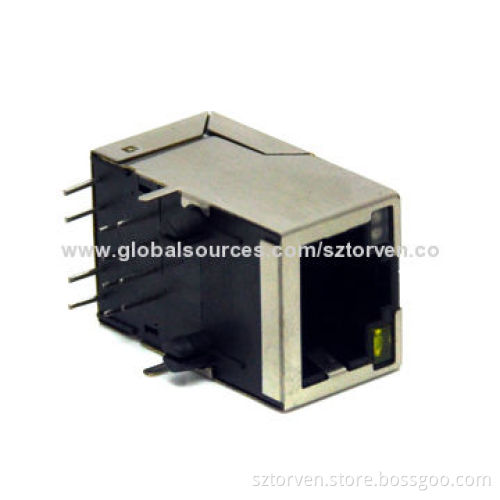 RJ Side Entry 1x1 LED Jack, Available in 2x1-2x8 Poles